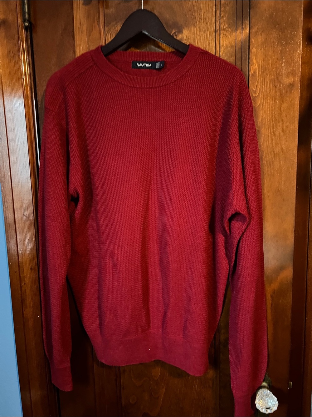 Nautica Men's Red Crewneck Sweater